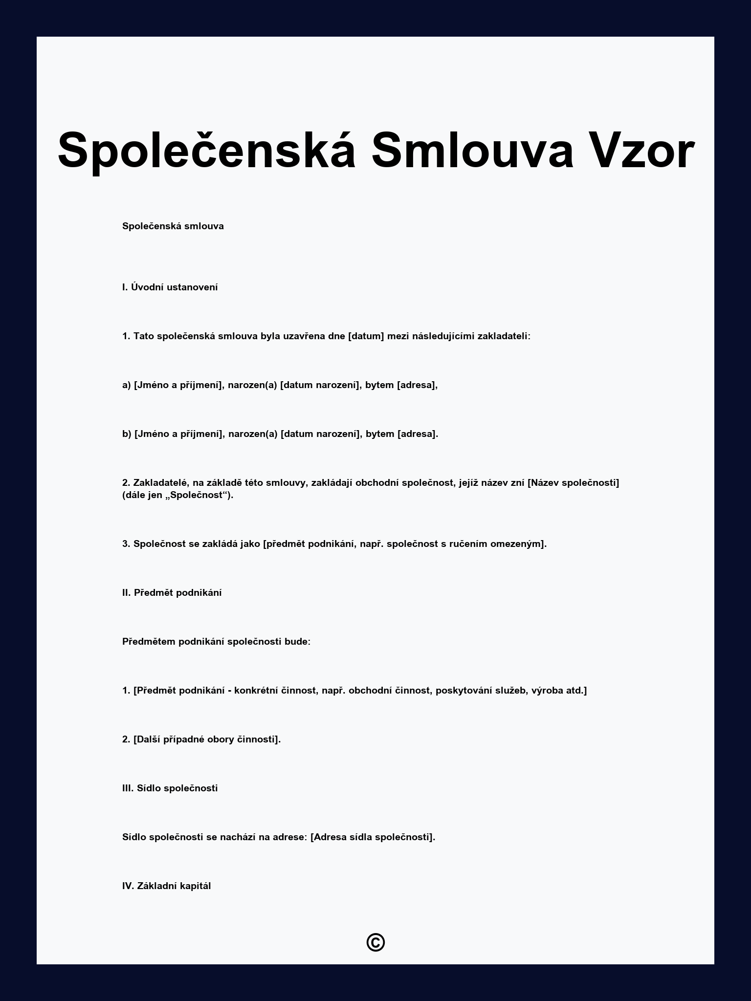 Společenská Smlouva Vzor
